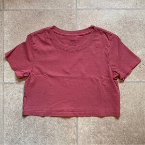Urban Outfitters Pink Crop T-Shirt Short Sleeve